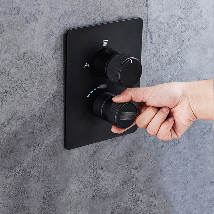 Modern Shower System Dual Shower Head Slide Bar Thermostatic Wall Mounted Shower Set