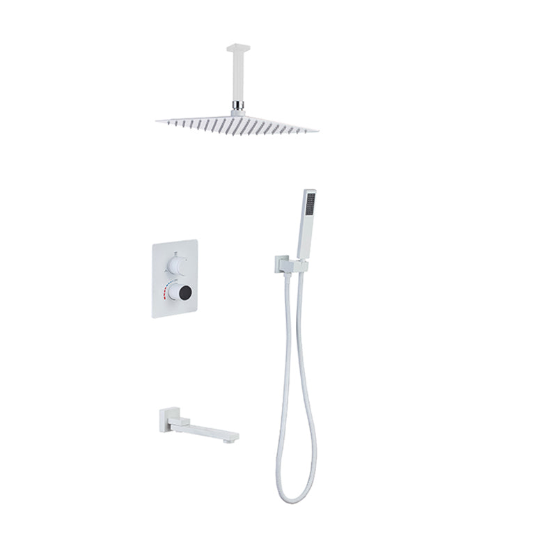 Modern Shower System Dual Shower Head Slide Bar Thermostatic Wall Mounted Shower Set