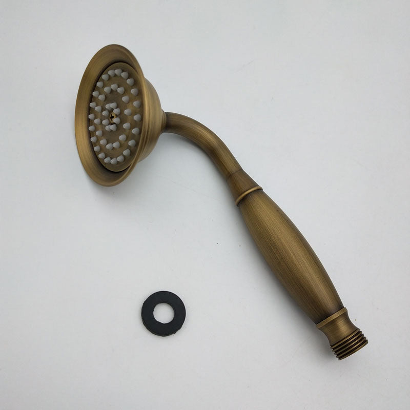 Traditional Handheld Shower Head with Hose Polished Brass Wall-Mount Showerhead