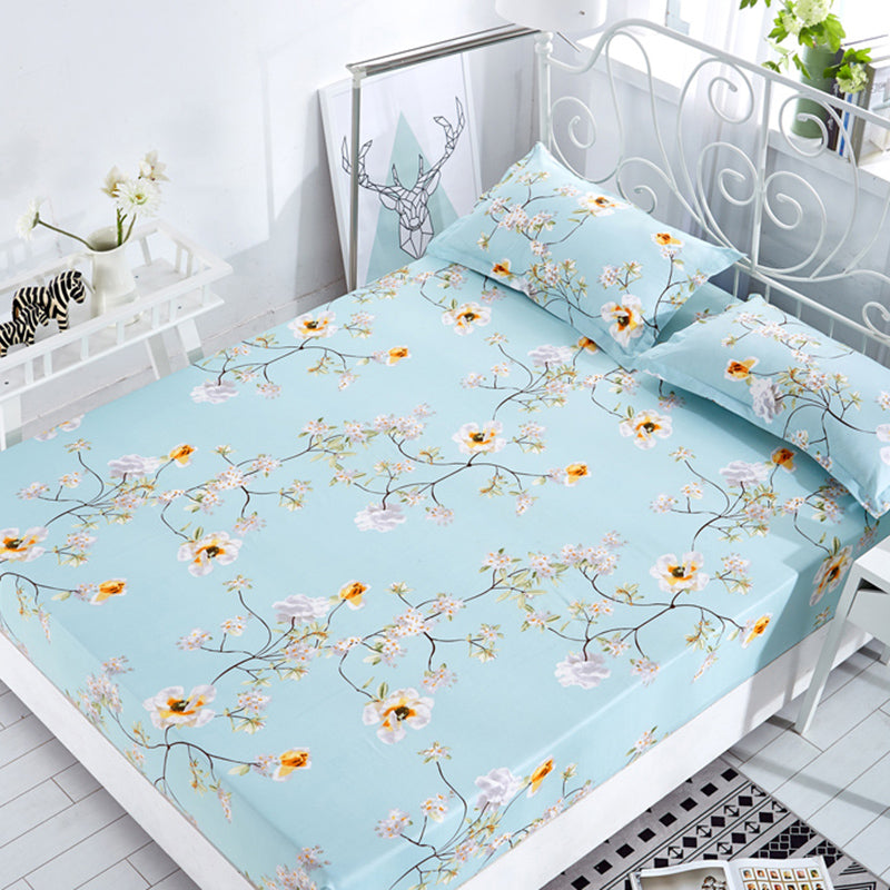 Printed Fitted Sheet Set Polyester Breathable Soft Fitted Sheet Set