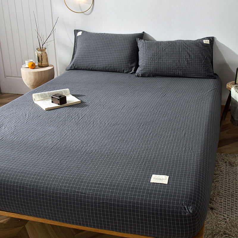 Fitted Sheet Cotton Solid Color Fade Resistant Non-Pilling Fitted Sheet