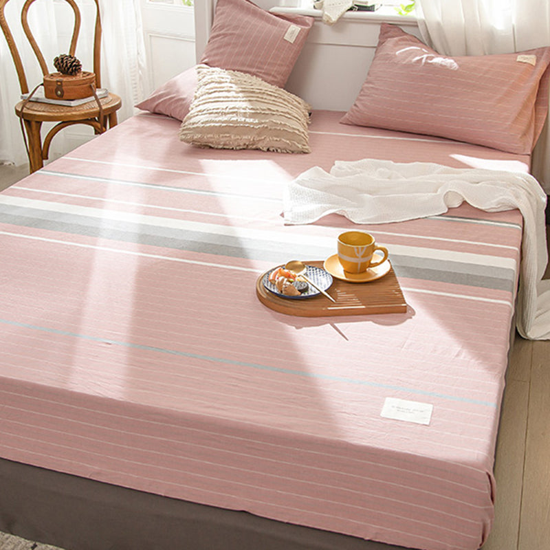 Fitted Sheet Cotton Solid Color Fade Resistant Non-Pilling Fitted Sheet