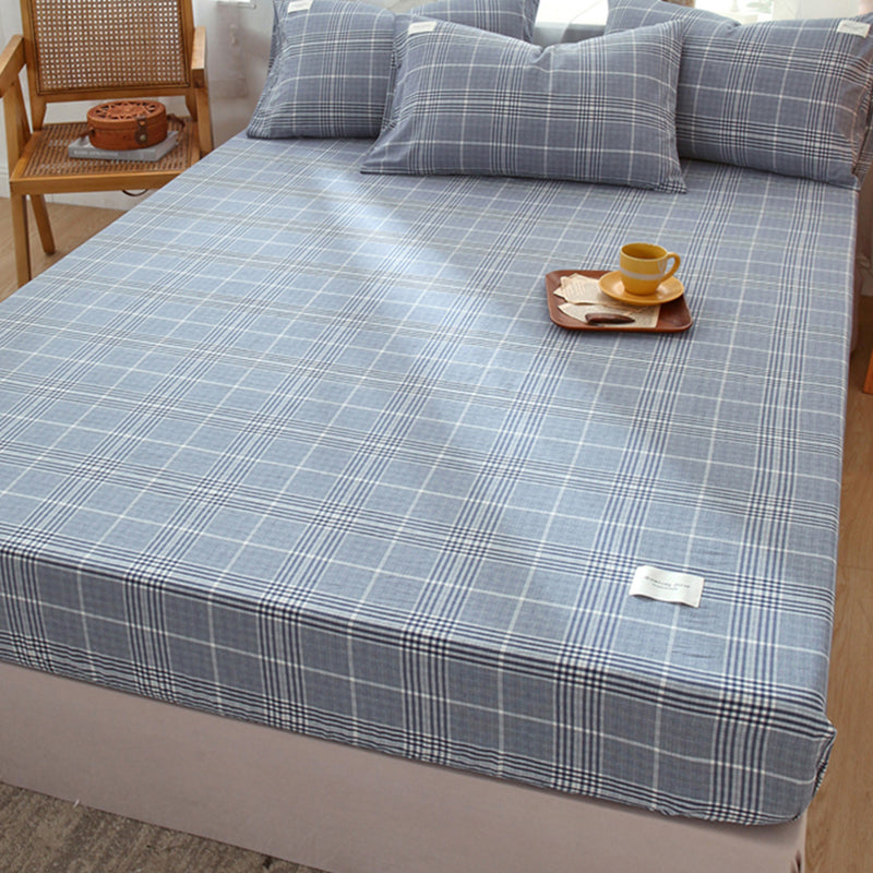 Fitted Sheet Cotton Solid Color Fade Resistant Non-Pilling Fitted Sheet