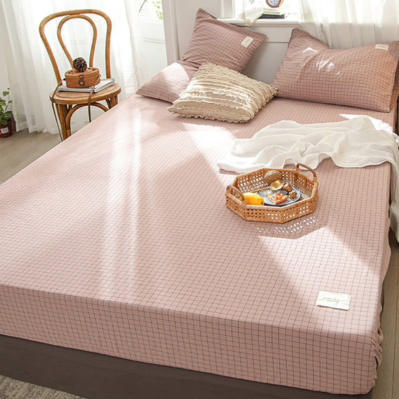 Fitted Sheet Cotton Solid Color Fade Resistant Non-Pilling Fitted Sheet