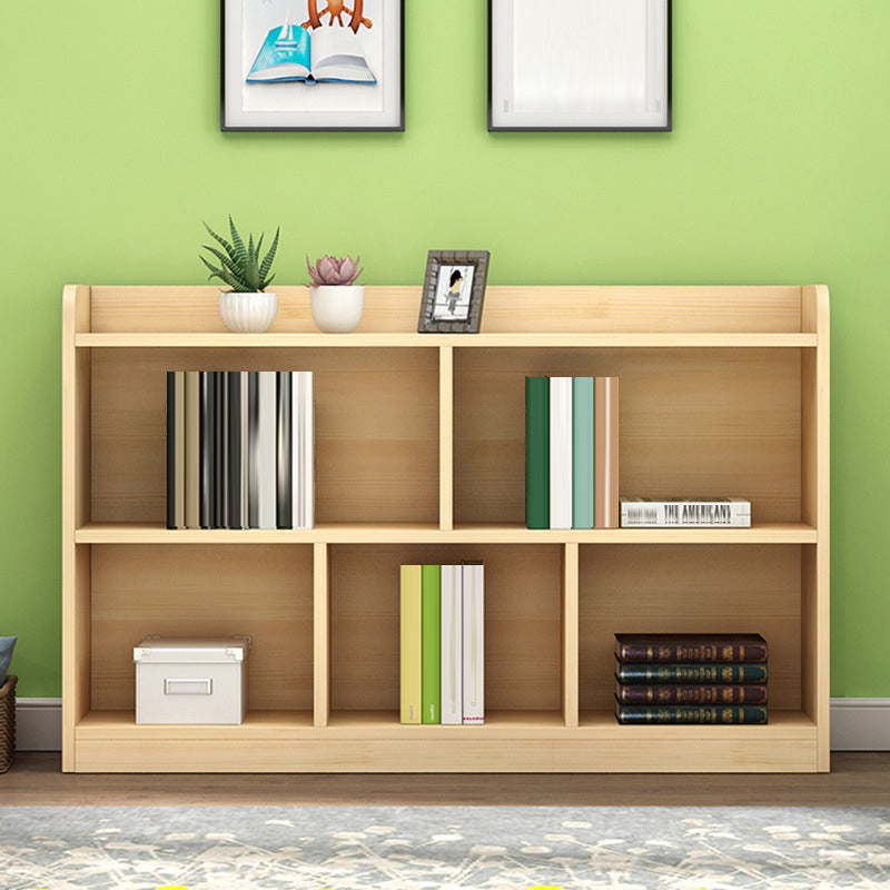 Contemporary Natural Wooden Book Shelf Closed Back Shelf Bookcase for Home