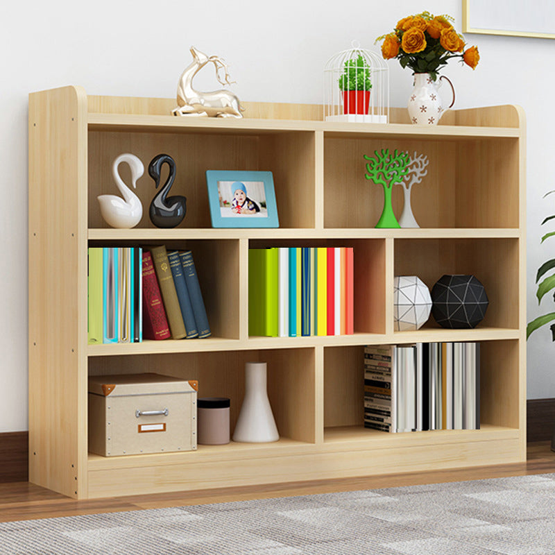 Contemporary Natural Wooden Book Shelf Closed Back Shelf Bookcase for Home