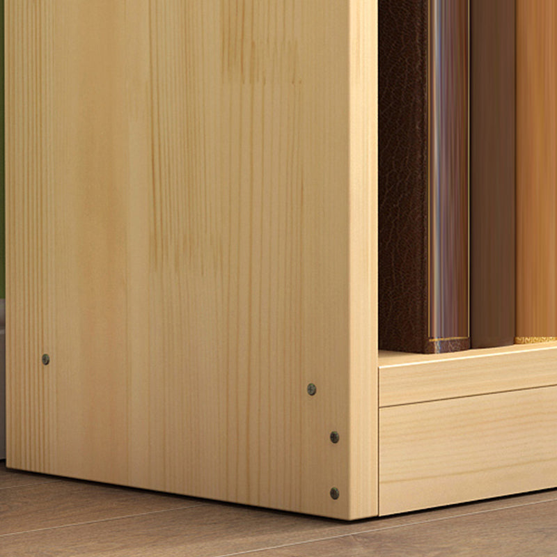 Contemporary Natural Wooden Book Shelf Closed Back Shelf Bookcase for Home