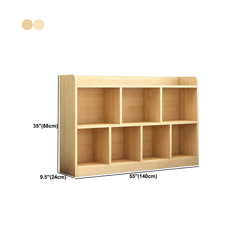 Contemporary Natural Wooden Book Shelf Closed Back Shelf Bookcase for Home