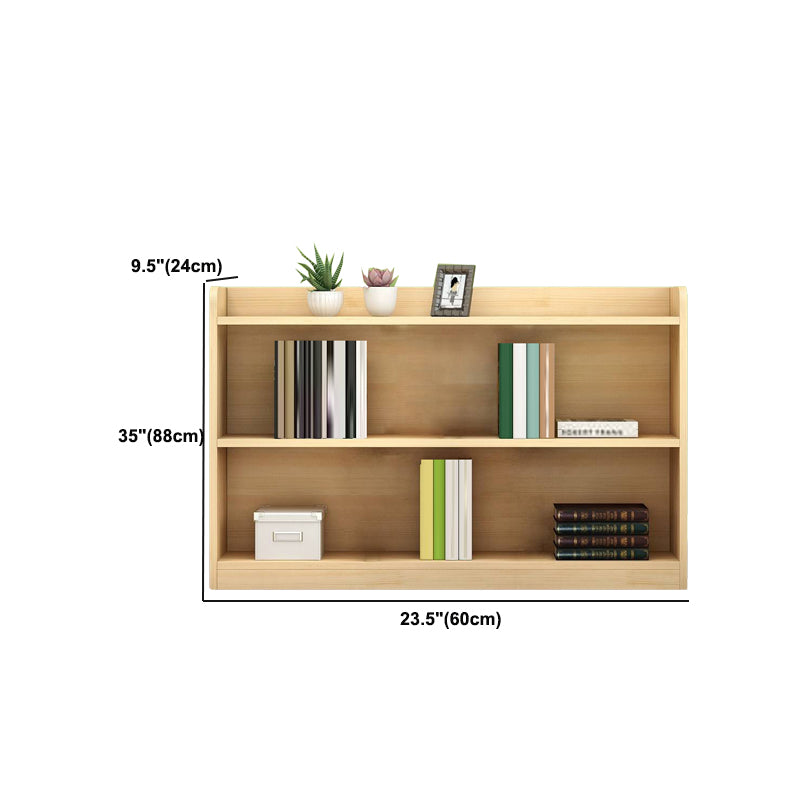 Contemporary Natural Wooden Book Shelf Closed Back Shelf Bookcase for Home
