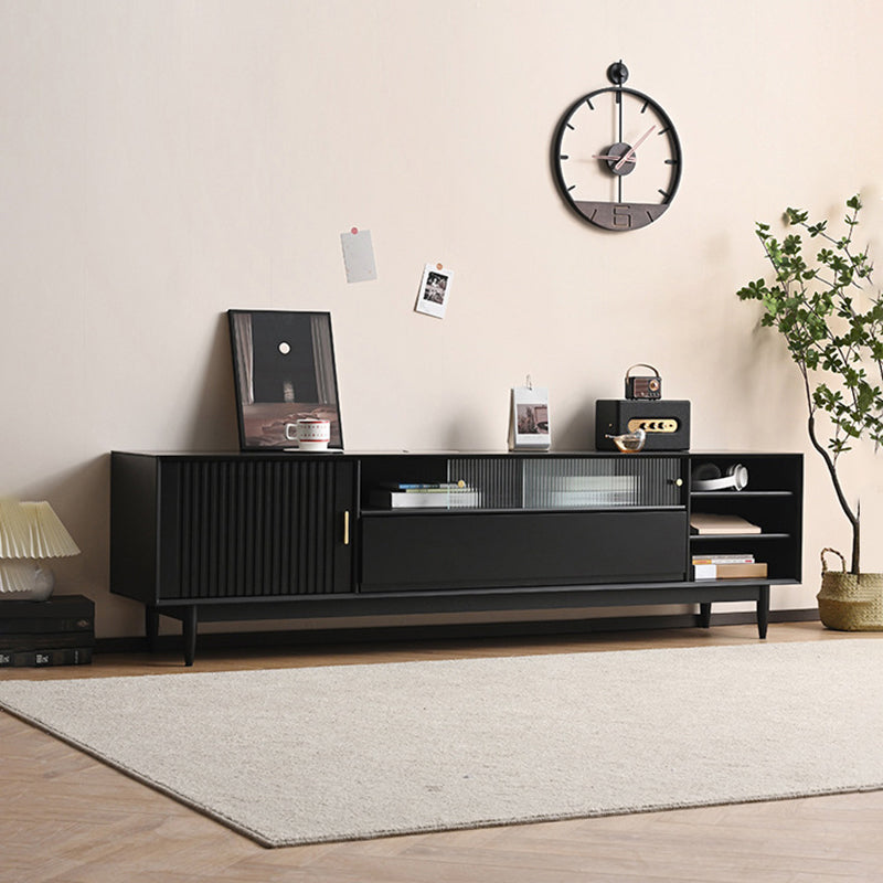 Wooden TV Media Console Industrial Media Console TV Stand with Legs