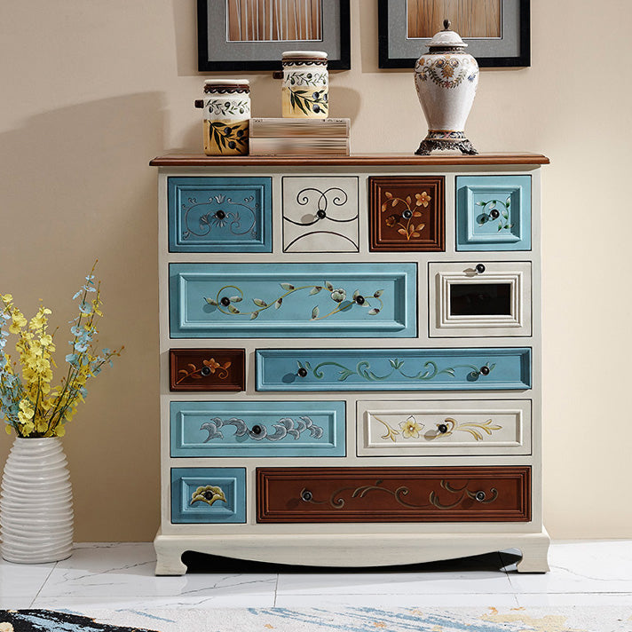 Coastal Storage Chest Dresser Solid Wood Dresser with 8/10/12 Drawers