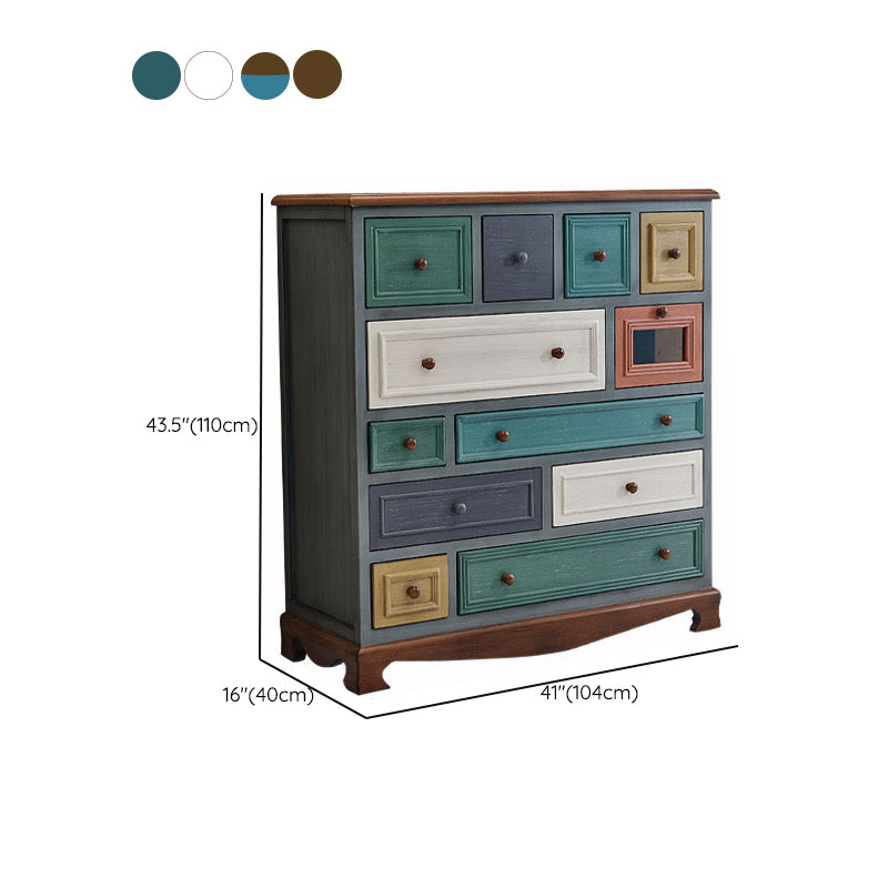 Coastal Storage Chest Dresser Solid Wood Dresser with 8/10/12 Drawers