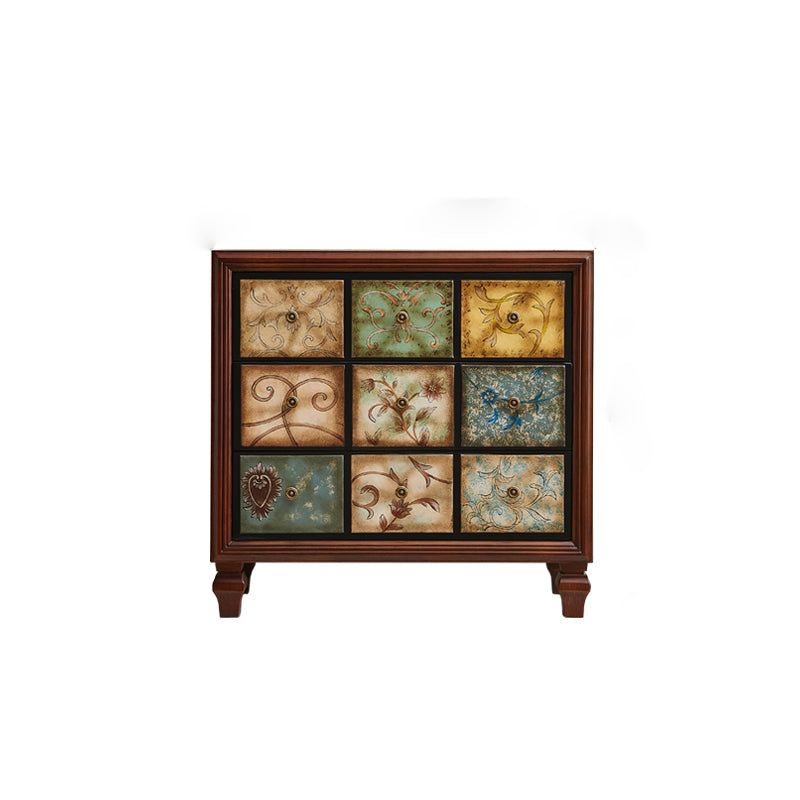 American Traditional Wooden Chest Home Storage Chest with Drawers