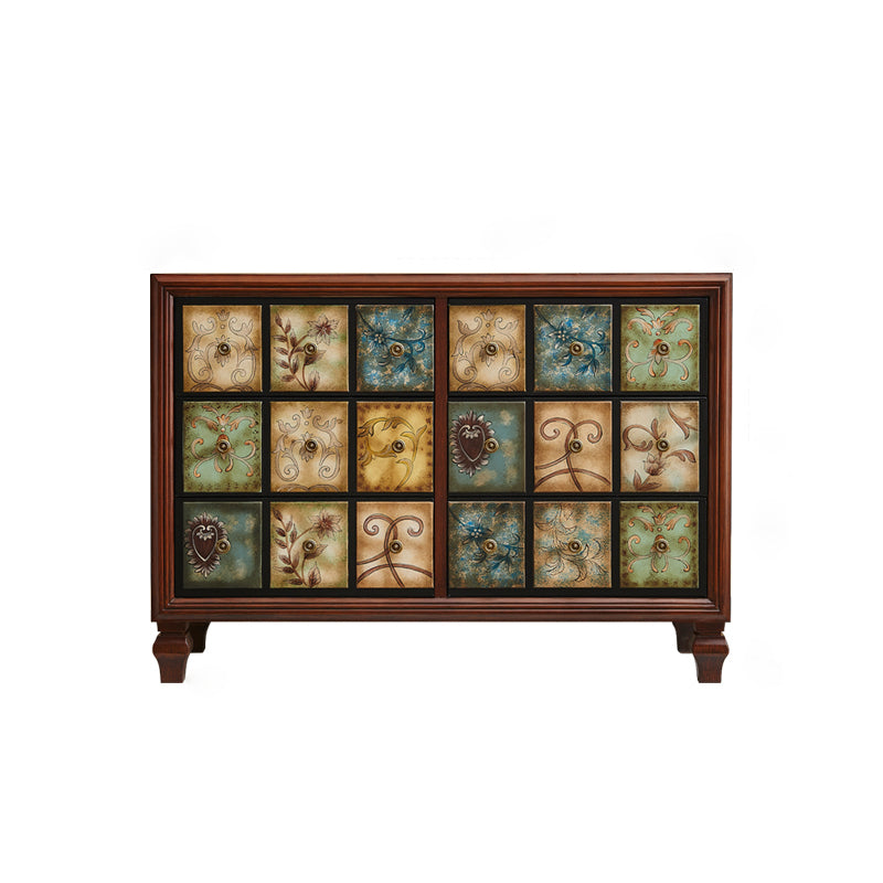 American Traditional Wooden Chest Home Storage Chest with Drawers