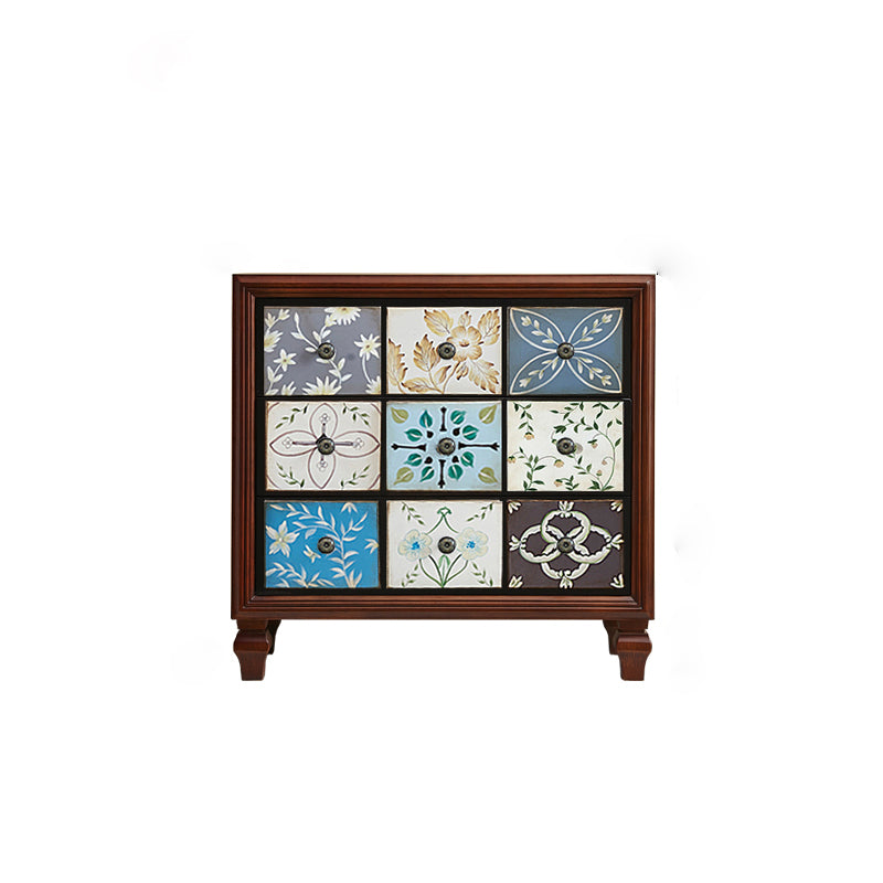 American Traditional Wooden Chest Home Storage Chest with Drawers