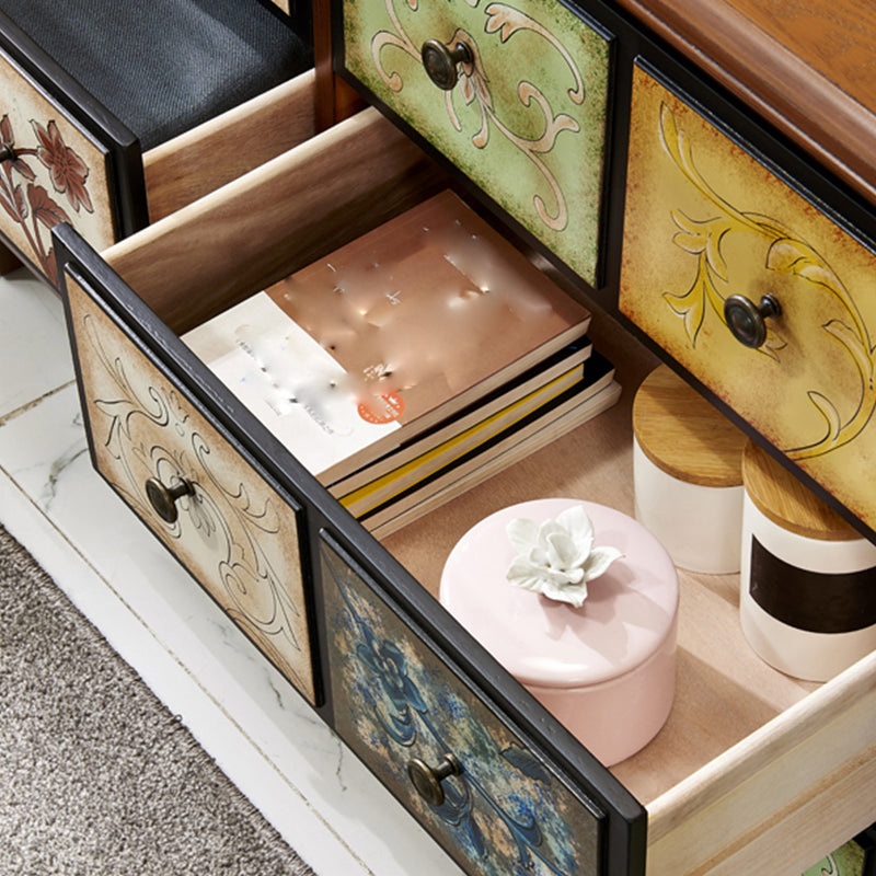 American Traditional Wooden Chest Home Storage Chest with Drawers