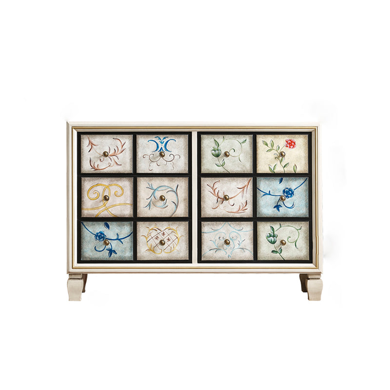 American Traditional Wooden Chest Home Storage Chest with Drawers