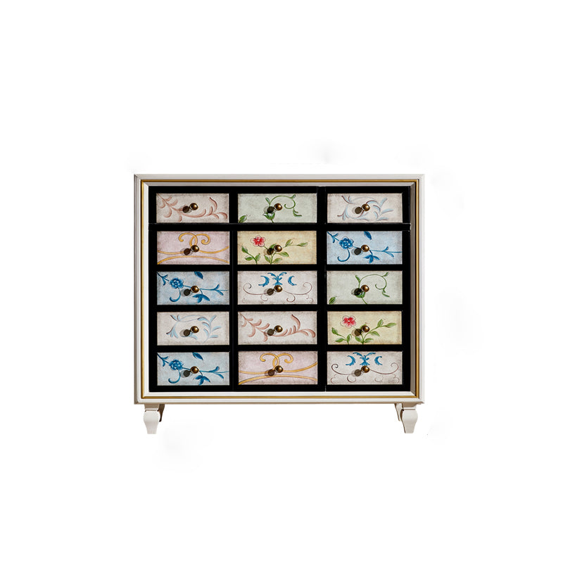 American Traditional Wooden Chest Home Storage Chest with Drawers