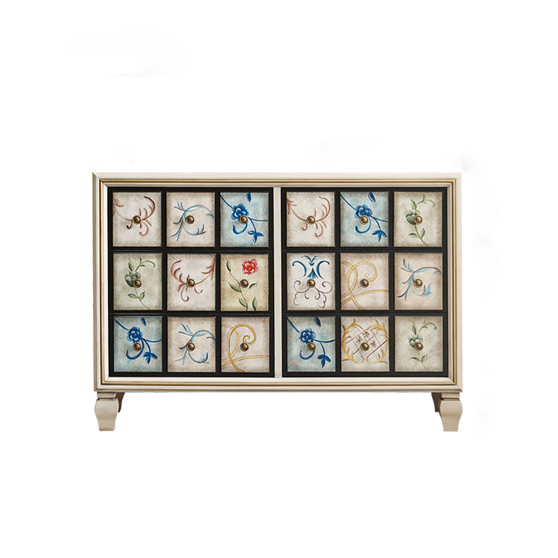 American Traditional Wooden Chest Home Storage Chest with Drawers