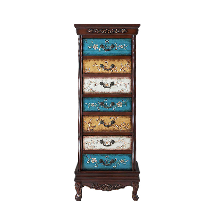 Traditional Storage Chest Solid Wood Storage Chest Dresser with 7 Drawers
