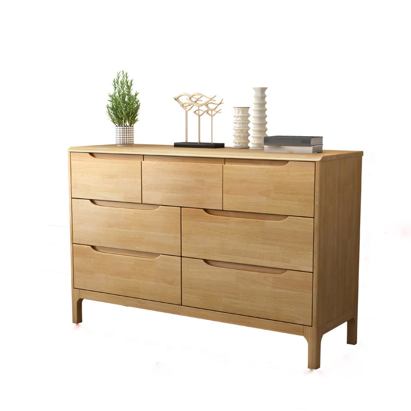 Rubber Wood Contemporary Chest Bedroom Storage Chest with Drawers