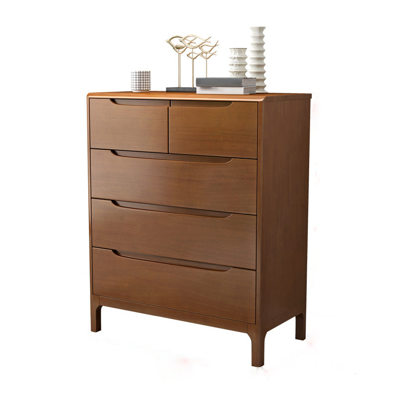 Rubber Wood Contemporary Chest Bedroom Storage Chest with Drawers