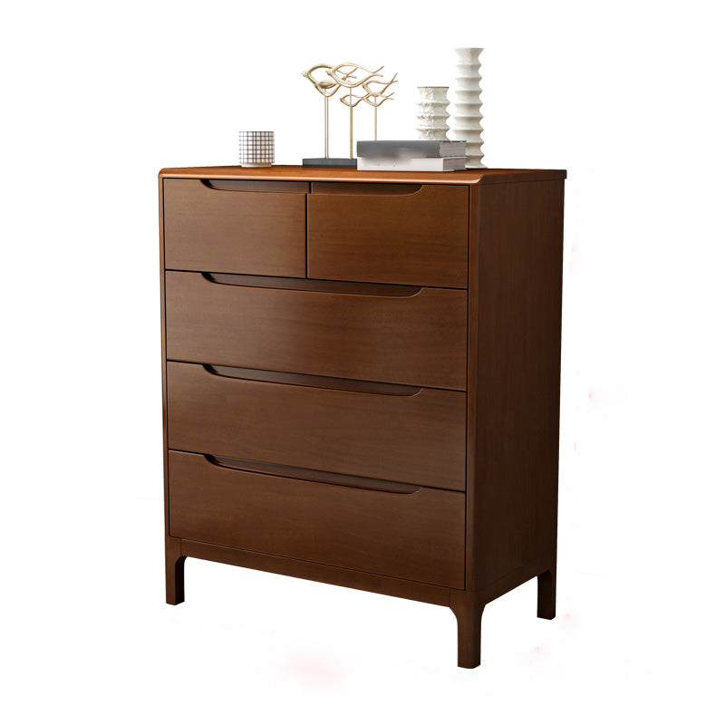 Rubber Wood Contemporary Chest Bedroom Storage Chest with Drawers