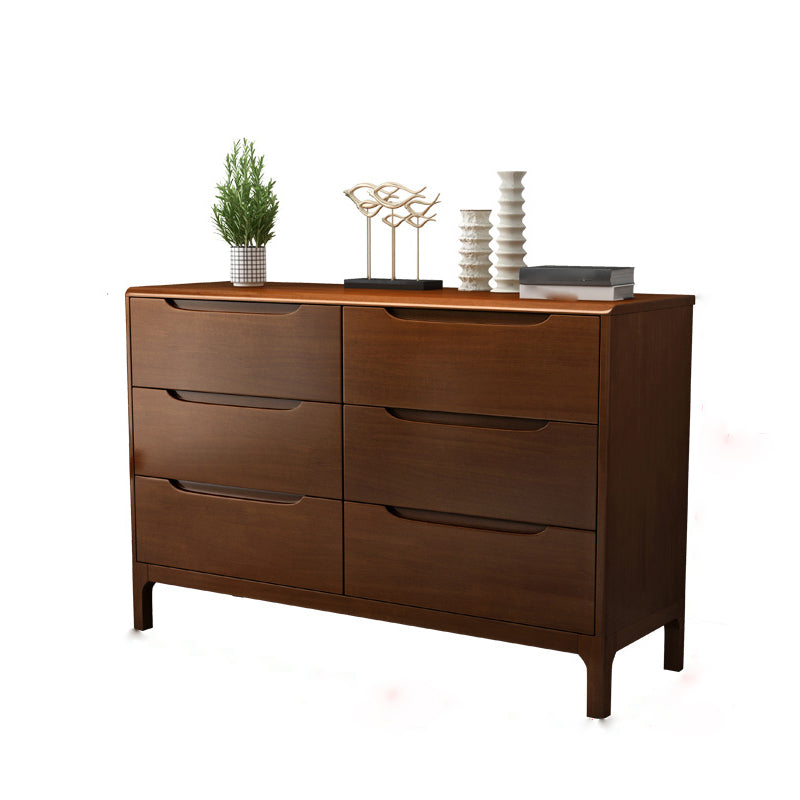 Rubber Wood Contemporary Chest Bedroom Storage Chest with Drawers
