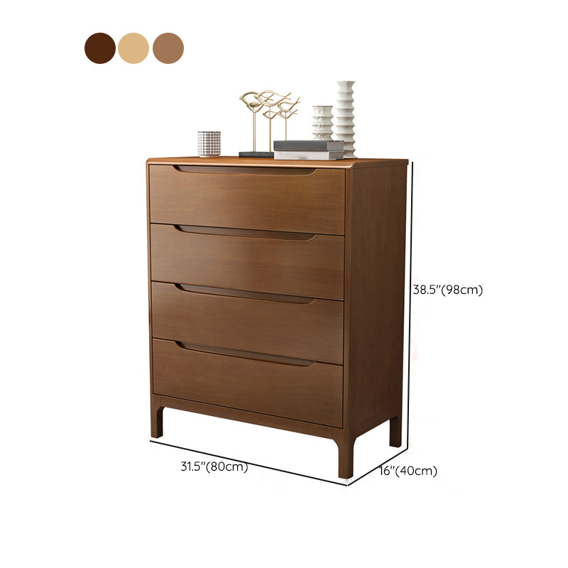 Rubber Wood Contemporary Chest Bedroom Storage Chest with Drawers