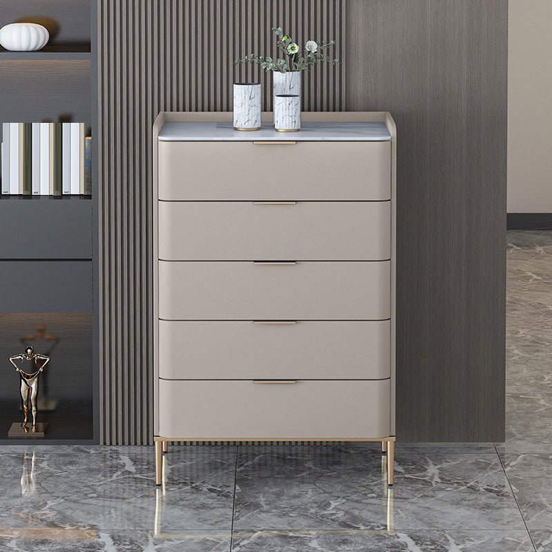 Vertical Glam Stone Storage Chest Bedroom Chest with Drawers