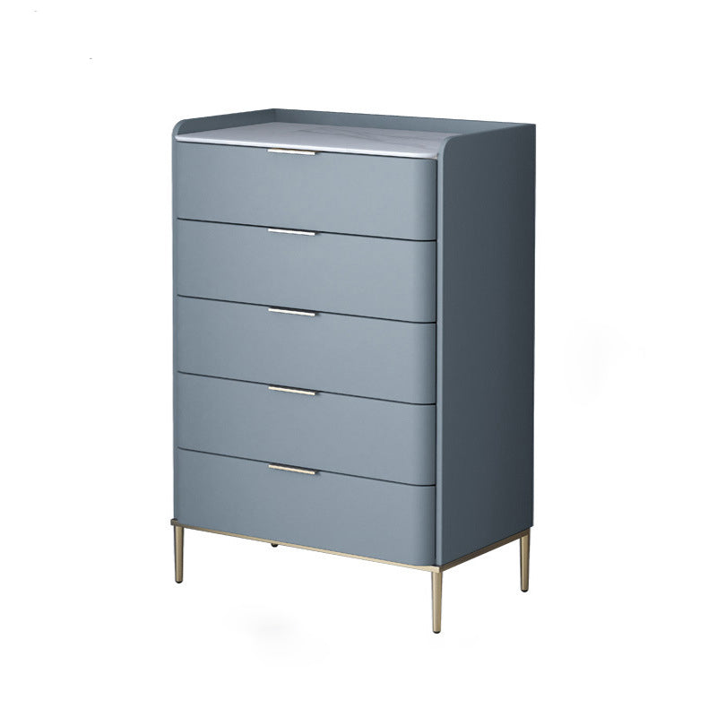Vertical Glam Stone Storage Chest Bedroom Chest with Drawers