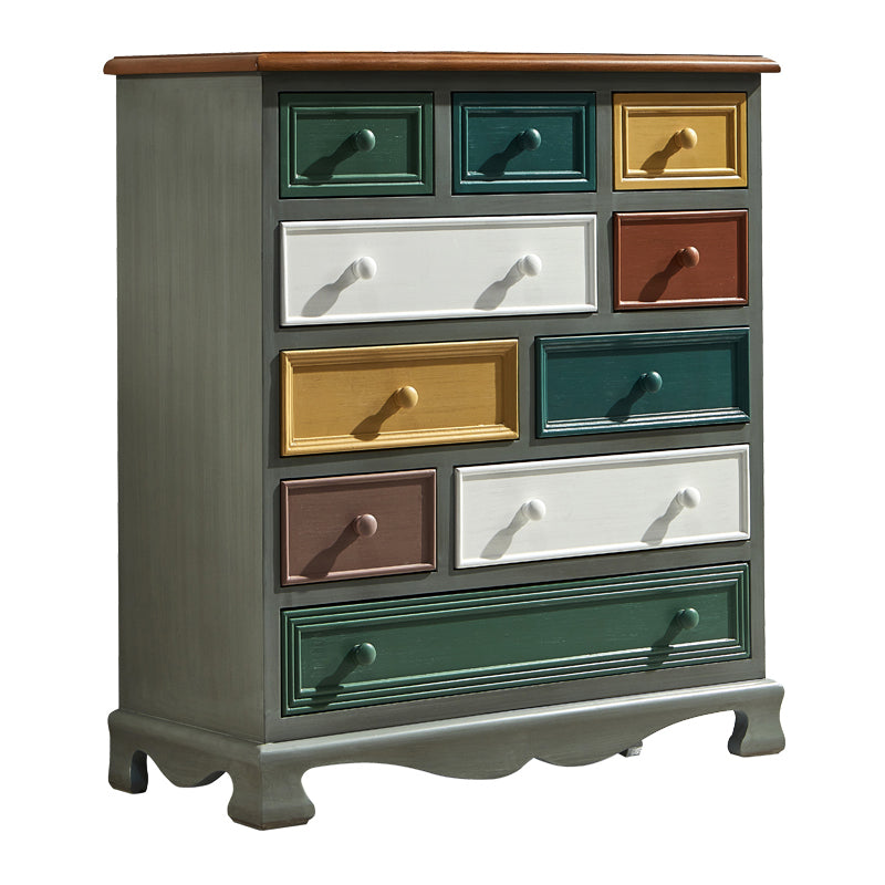 Nautical Bedroom Storage Chest Vertical Wooden Chest with Drawers