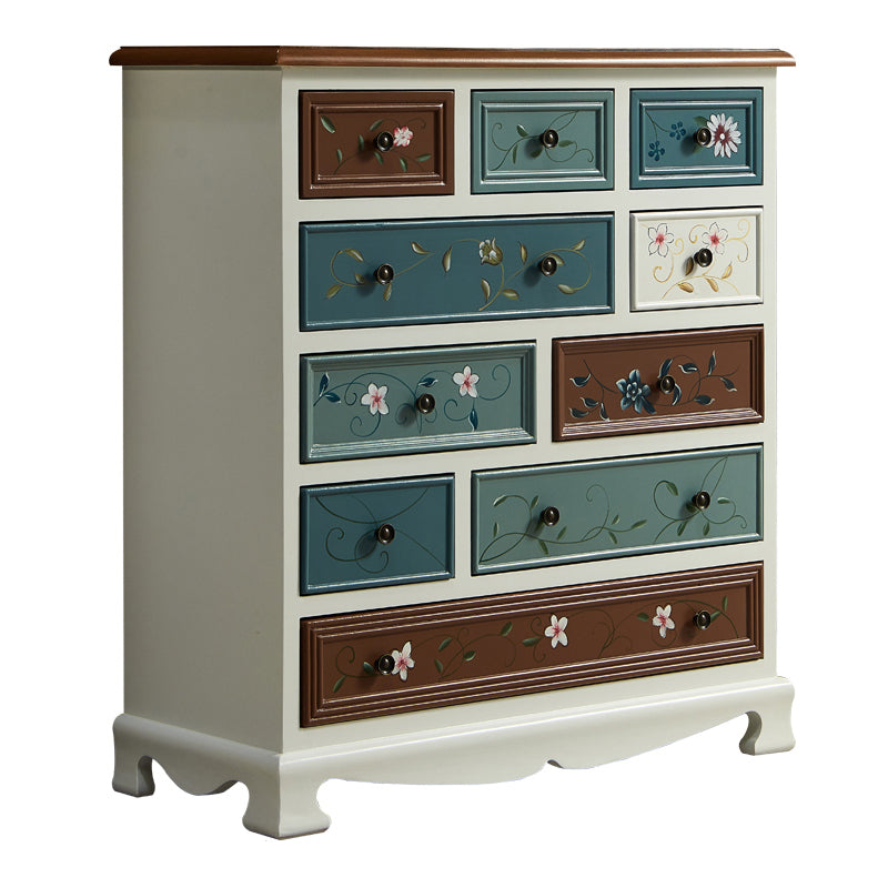 Nautical Bedroom Storage Chest Vertical Wooden Chest with Drawers