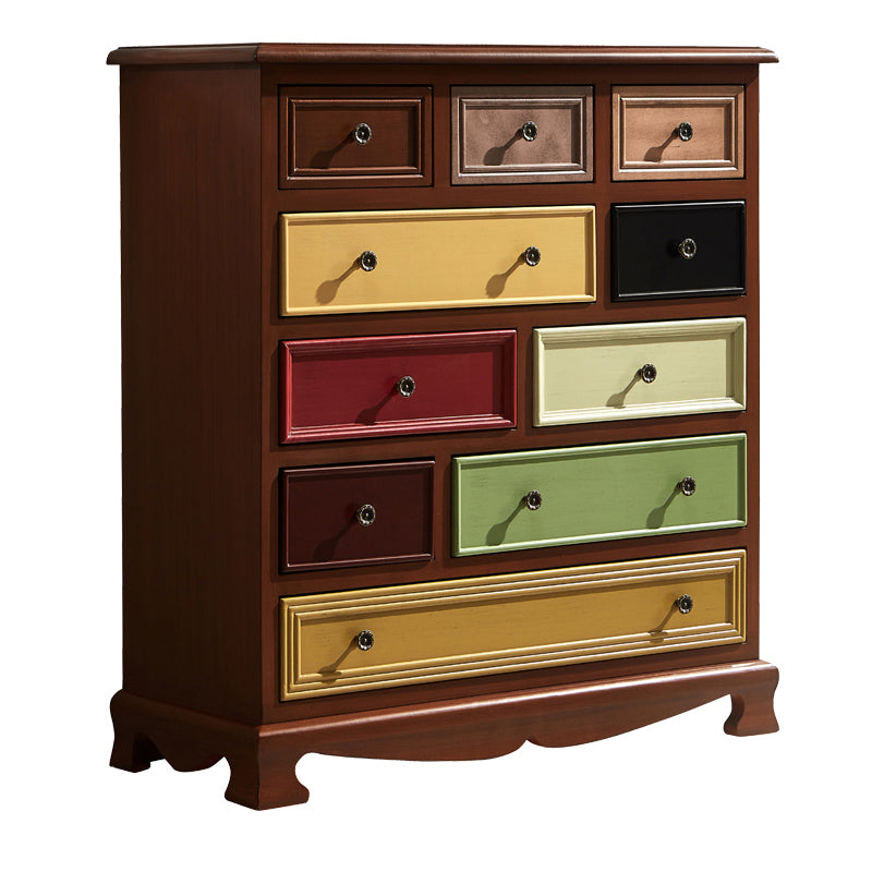 Nautical Bedroom Storage Chest Vertical Wooden Chest with Drawers