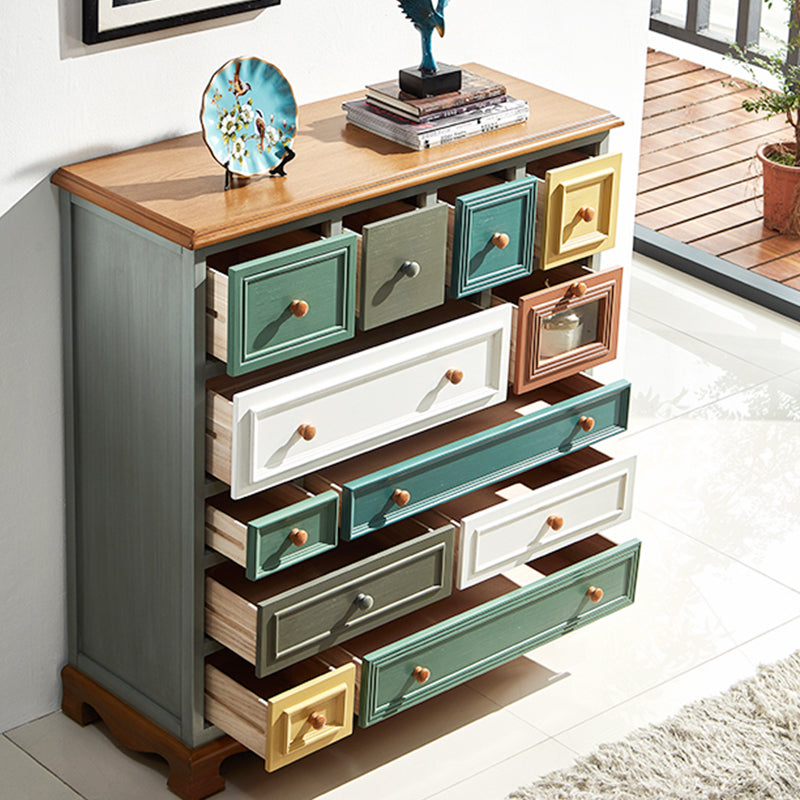 Nautical Bedroom Storage Chest Vertical Wooden Chest with Drawers
