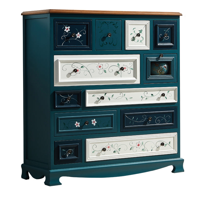 Nautical Bedroom Storage Chest Vertical Wooden Chest with Drawers