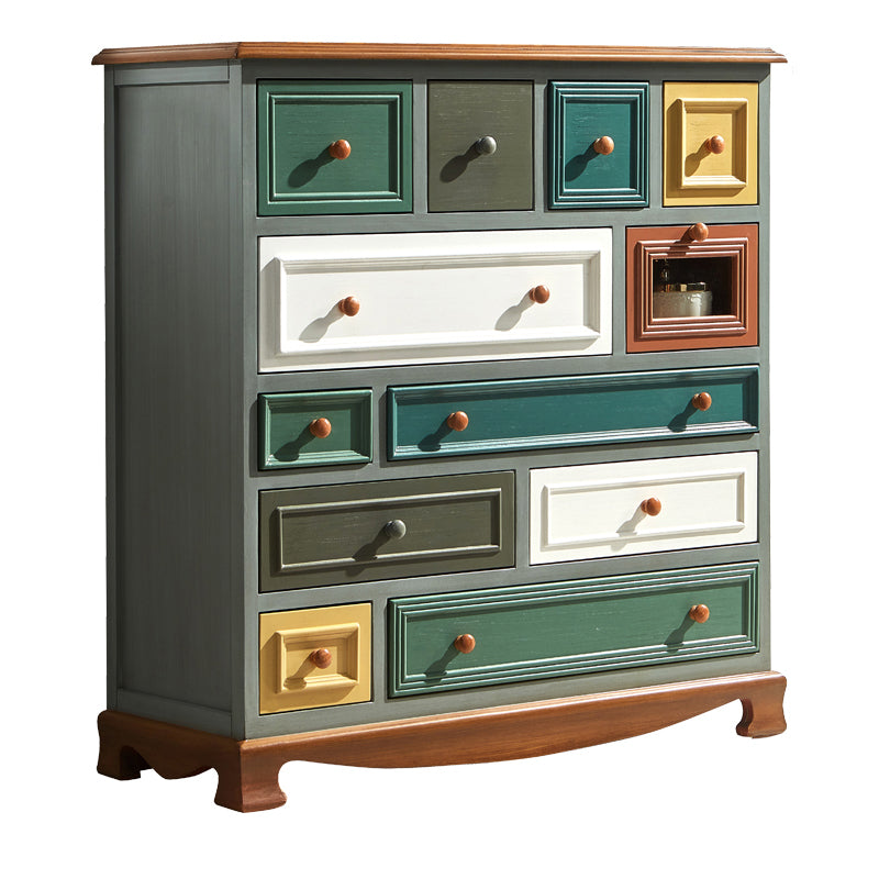 Nautical Bedroom Storage Chest Vertical Wooden Chest with Drawers