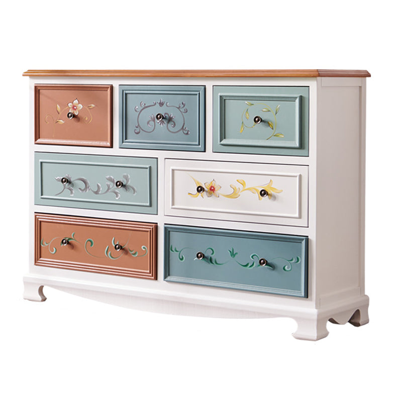 Nautical Bedroom Storage Chest Vertical Wooden Chest with Drawers