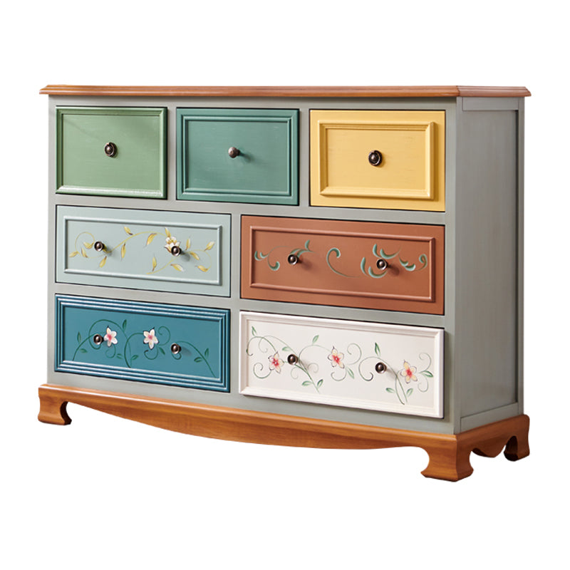 Nautical Bedroom Storage Chest Vertical Wooden Chest with Drawers