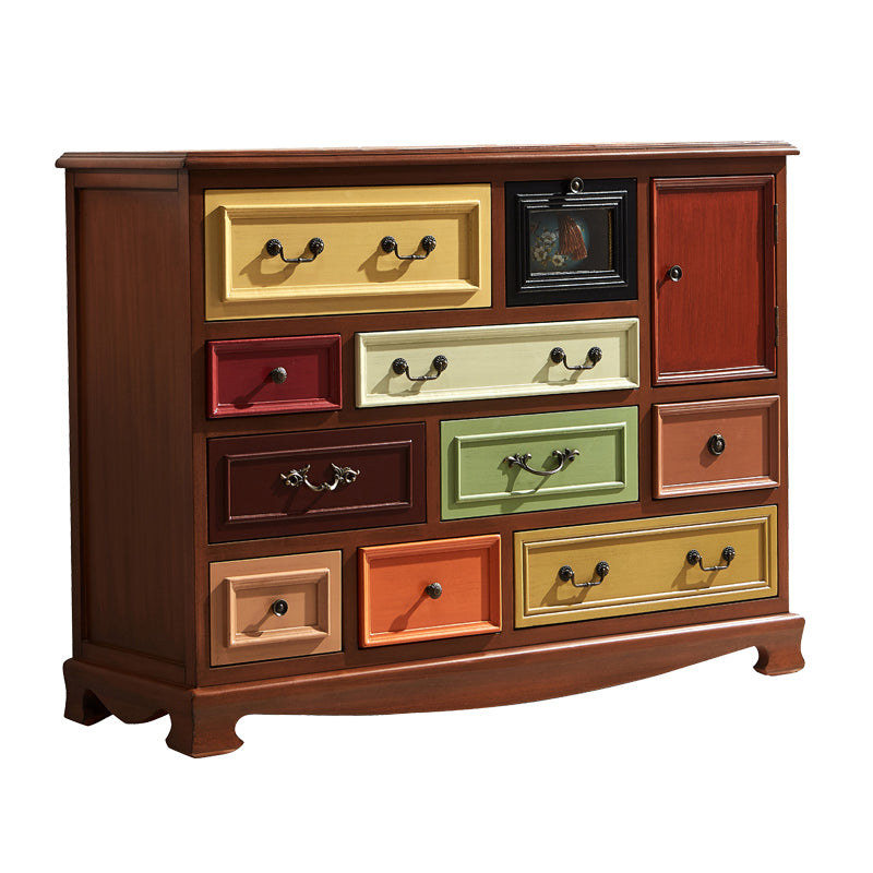 Nautical Bedroom Storage Chest Vertical Wooden Chest with Drawers