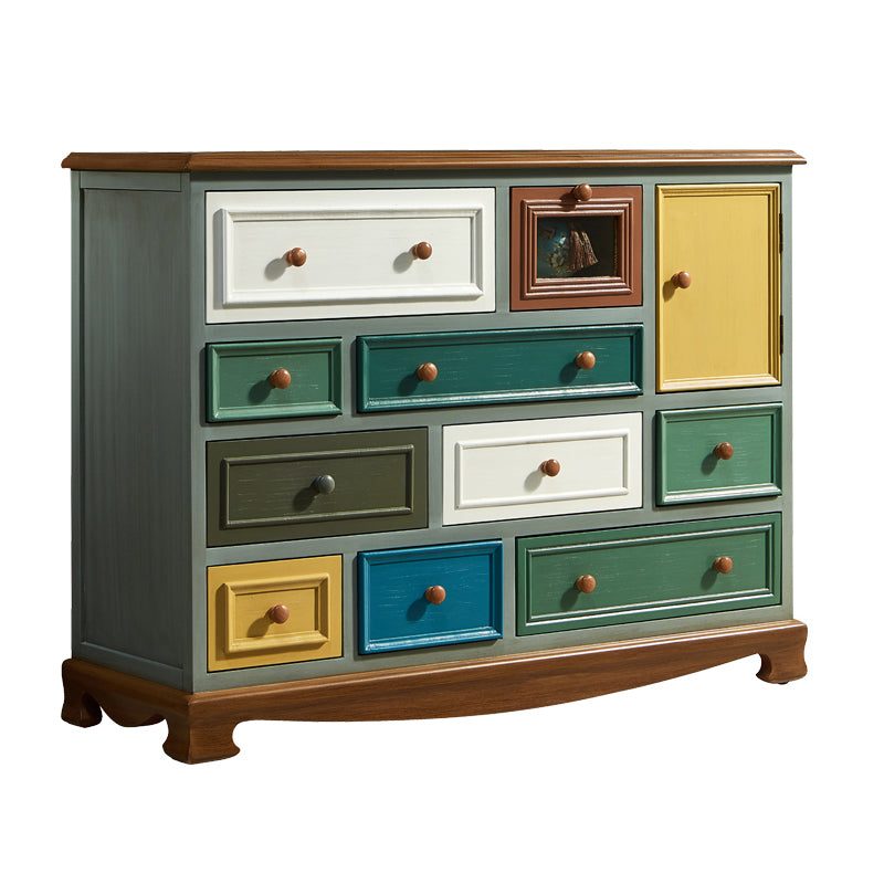 Nautical Bedroom Storage Chest Vertical Wooden Chest with Drawers