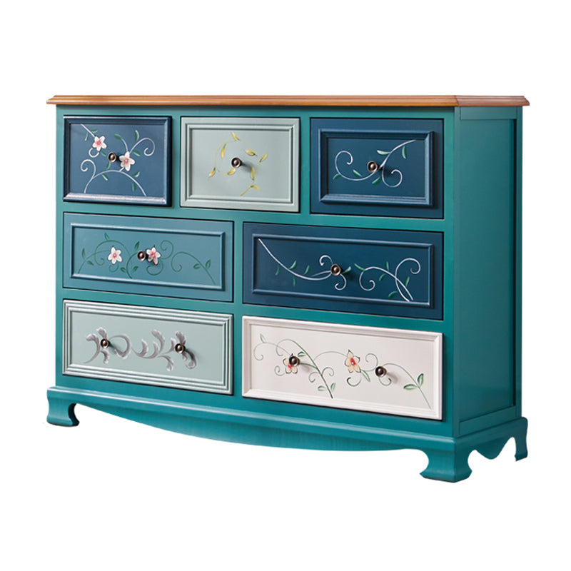Nautical Bedroom Storage Chest Vertical Wooden Chest with Drawers