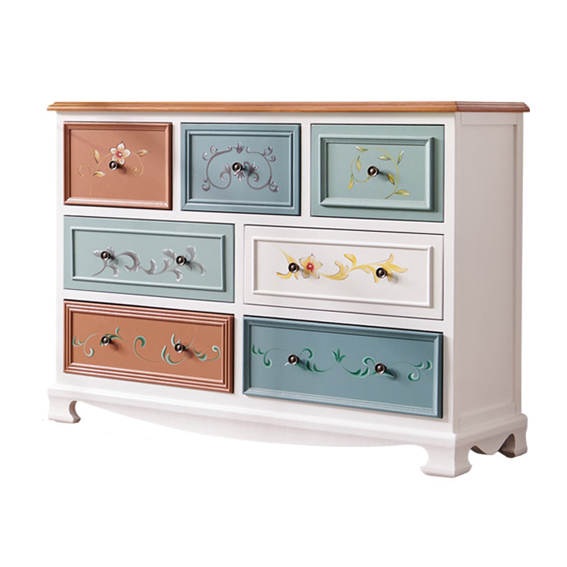 Nautical Bedroom Storage Chest Vertical Wooden Chest with Drawers