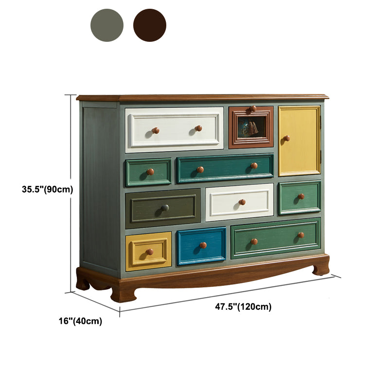 Nautical Bedroom Storage Chest Vertical Wooden Chest with Drawers