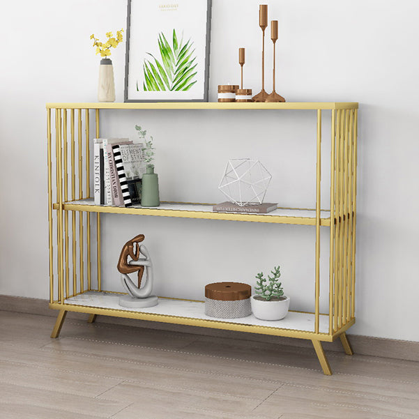 Modern Rectangle Accent Table Antique Finish Console Sofa Table in Marble
