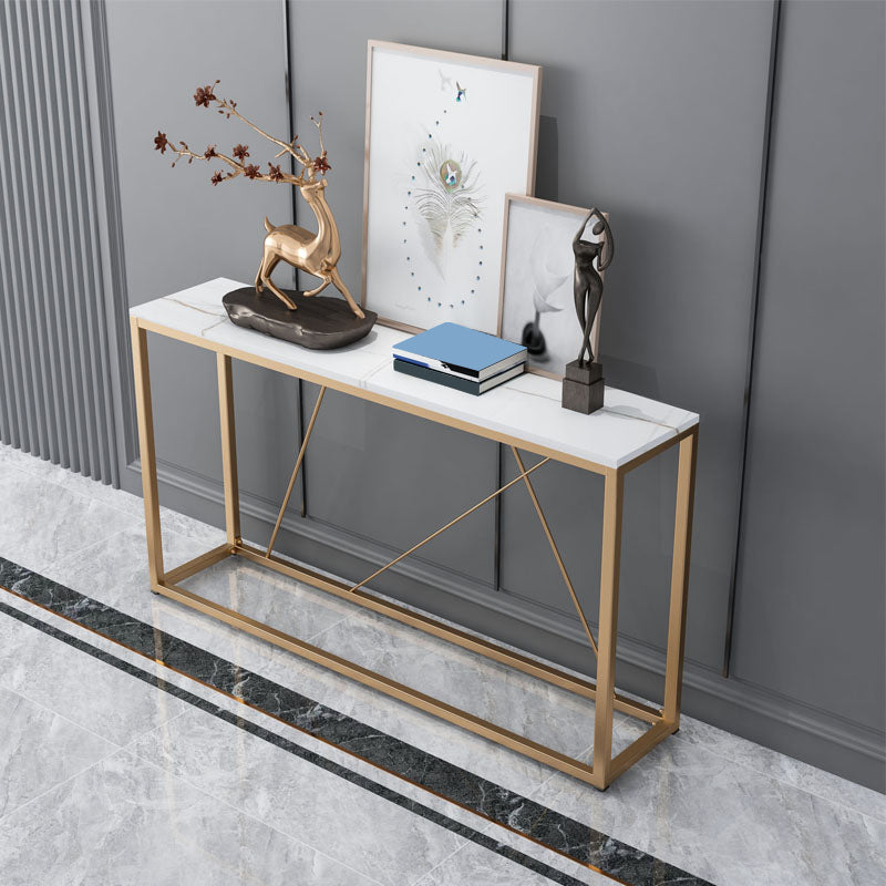 Contemporary Rectangle End Table Antique Finish Console Sofa Table