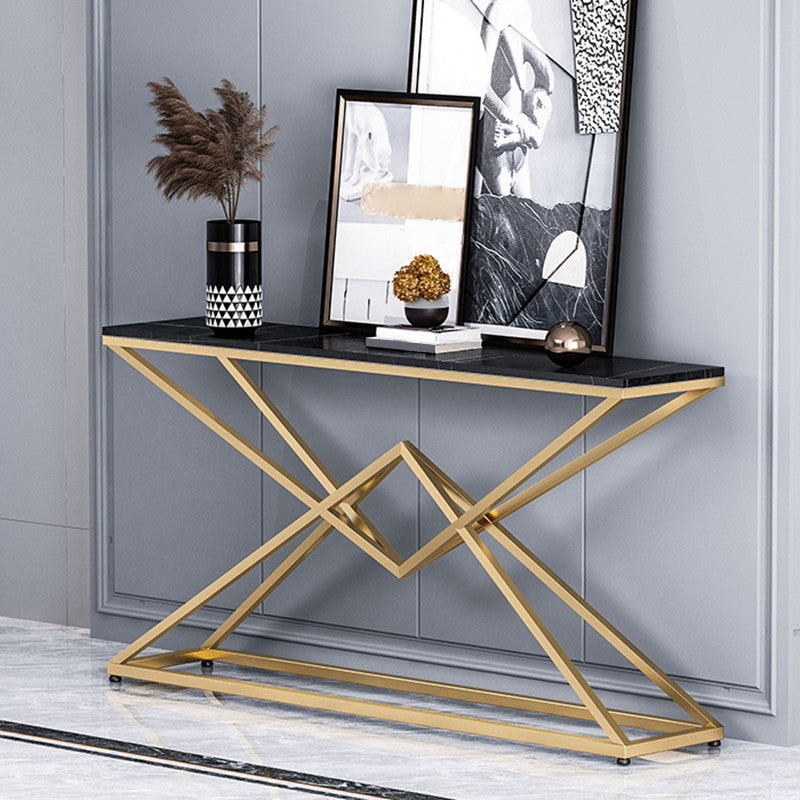 Modern Console Accent Table Antique Finish Rectangle Sofa Table