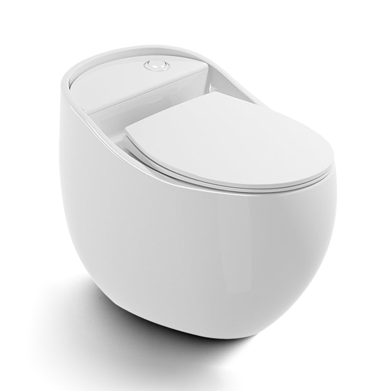 1-Piece Round Flush Toilet 0.8/1.28 GPF Ceramic Toilet Bowl for Bathroom