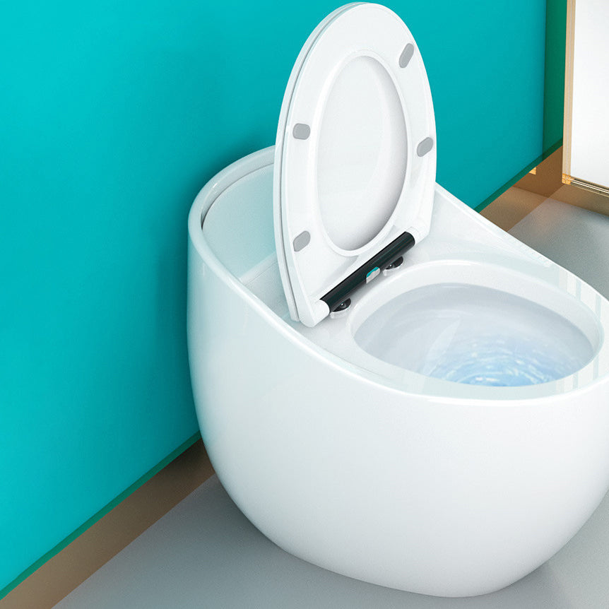 1-Piece Round Flush Toilet 0.8/1.28 GPF Ceramic Toilet Bowl for Bathroom