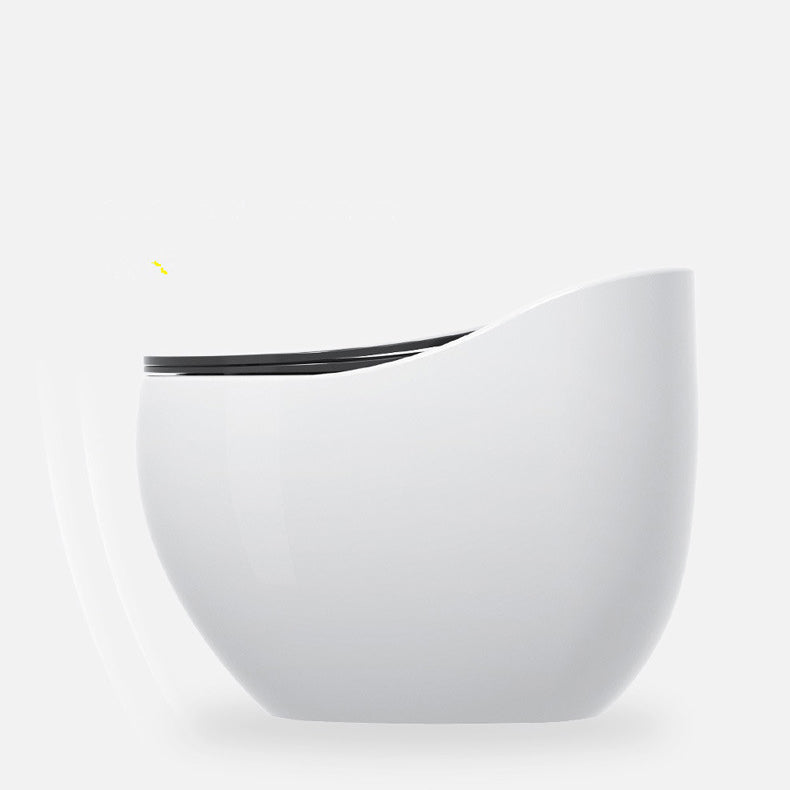 1-Piece Round Flush Toilet 0.8/1.28 GPF Ceramic Toilet Bowl for Bathroom